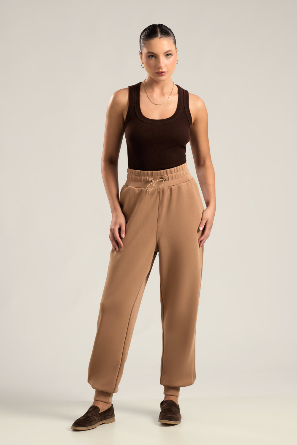 CALÇA NEW JOGGER SCUBA DARK CARAMELO
