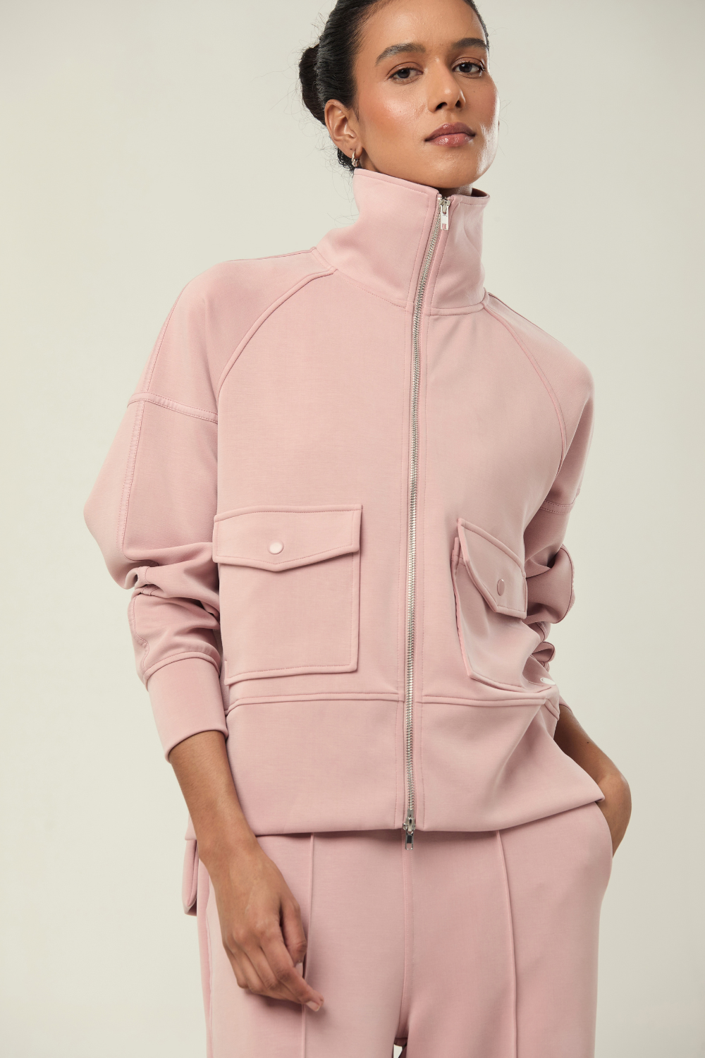 JAQUETA SCUBA CLEAN COLLECTION ROSA CLARO