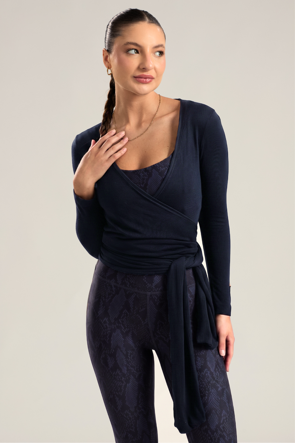 BLUSA TRICOT TRANSPASSADA MARINHO