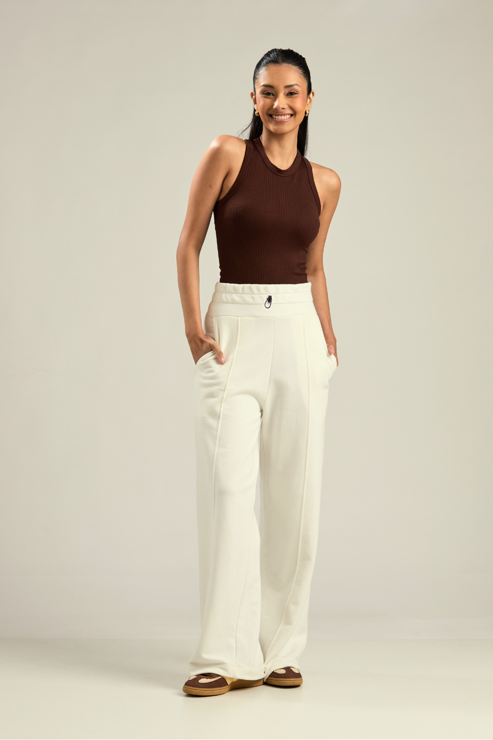 CALÇA MOLETOM WIDE NEW OFF WHITE