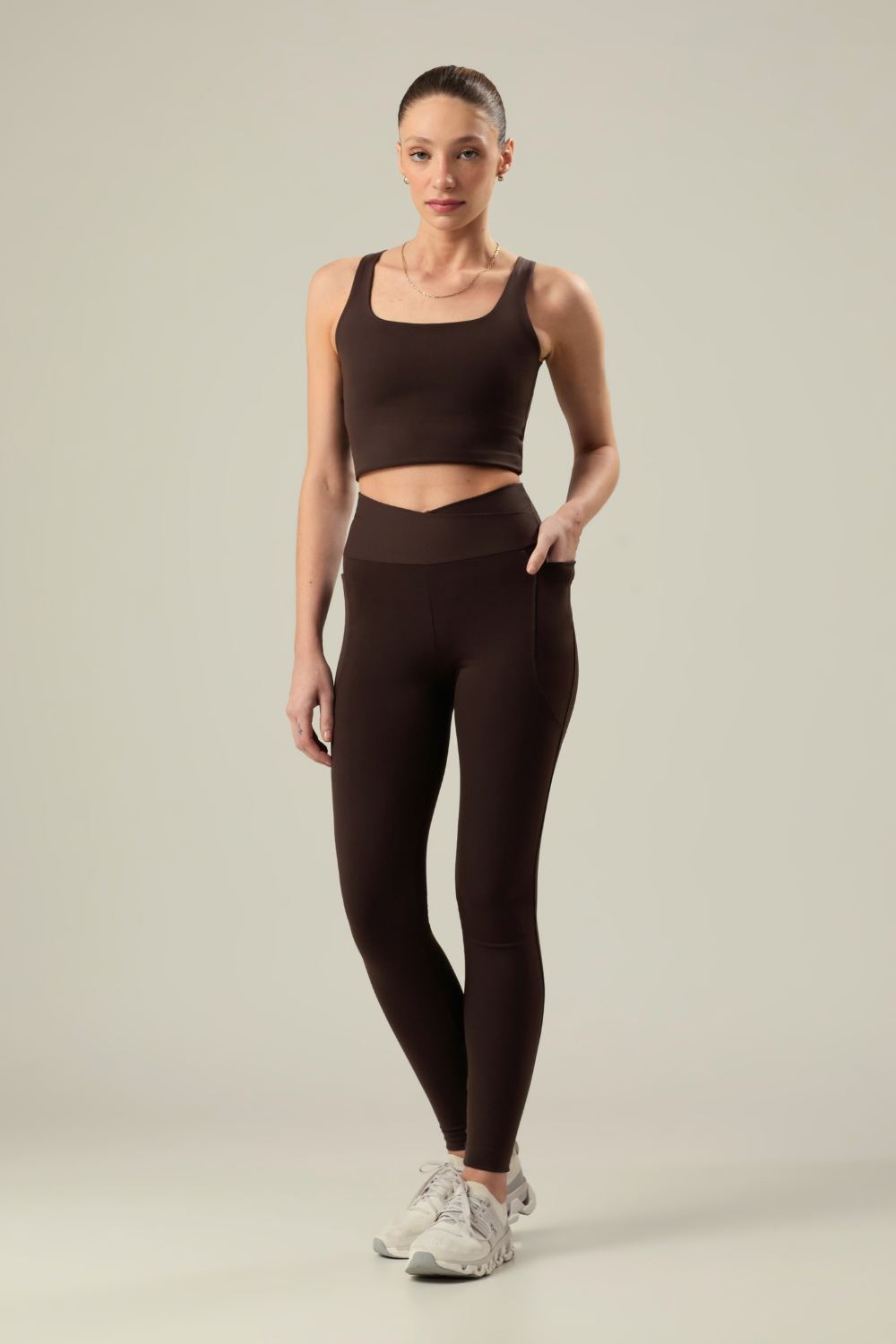 LEGGING COTTON BLOOM COFFEE
