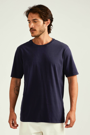 CAMISETA ALGODÃO BÁSICA MARINHO