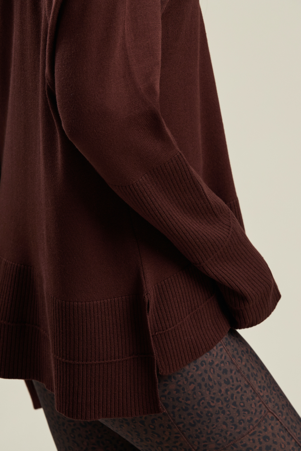 CASACO GOLA ALTA TRICOT COFFEE