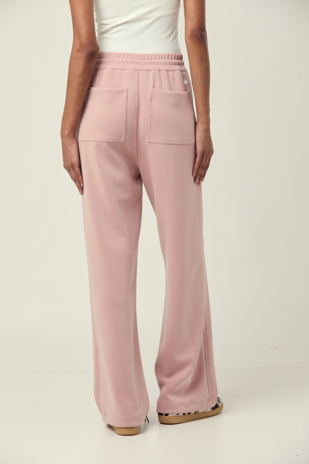 CALÇA WIDE SCUBA CLEAN COLLECTION ROSA CLARO
