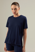 CAMISETA MANGA CURTA COM FENDA AFTER BLUE AZUL MARINHO