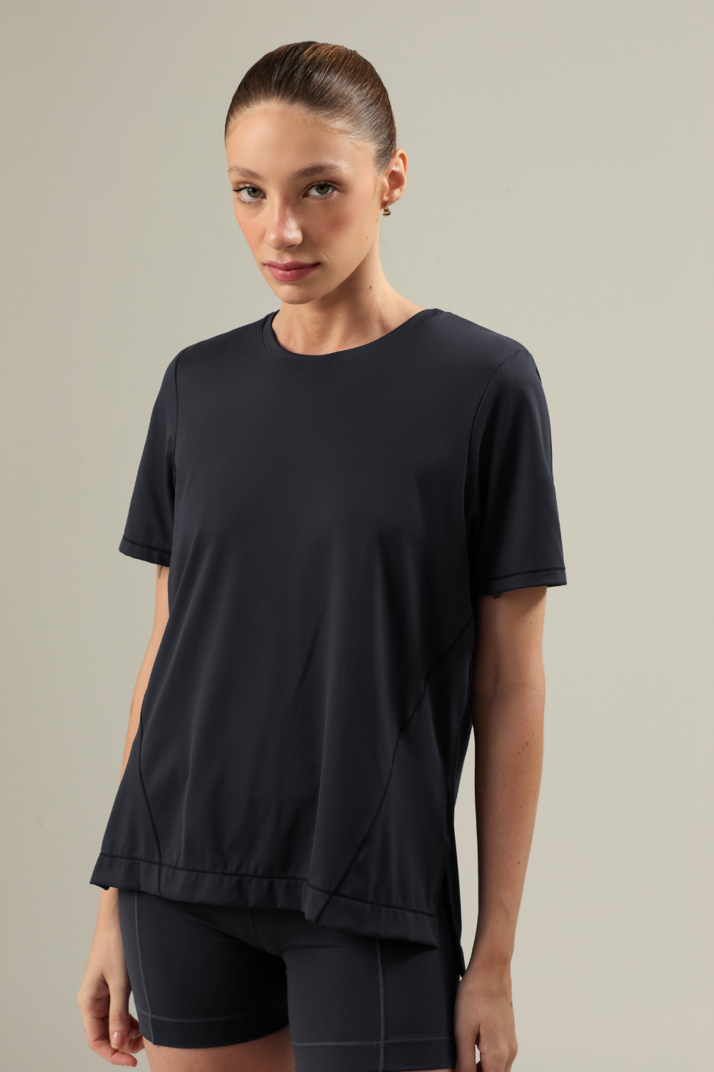 CAMISETA MANGA CURTA COM FENDA AFTER BLUE AZUL MARINHO