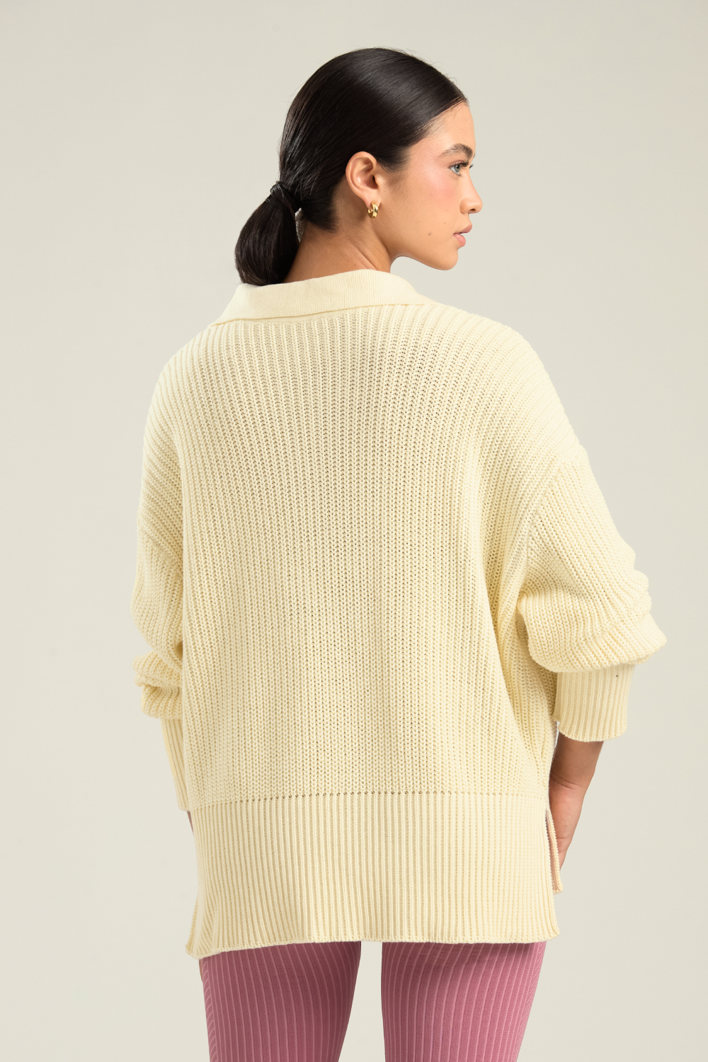 CASACO POLO TRICOT MANTEIGA