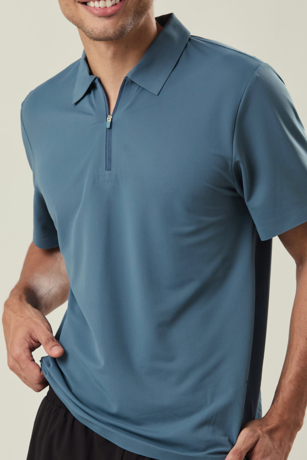 CAMISETA POLO ZÍPER AZUL FORCE