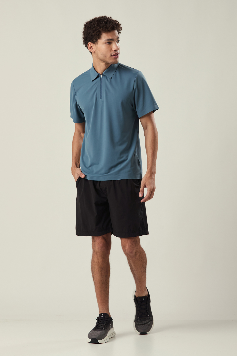 CAMISETA POLO ZÍPER AZUL FORCE