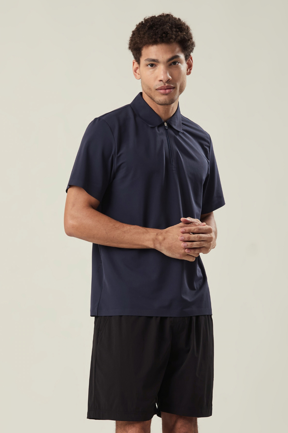 CAMISETA POLO ZÍPER MARINHO