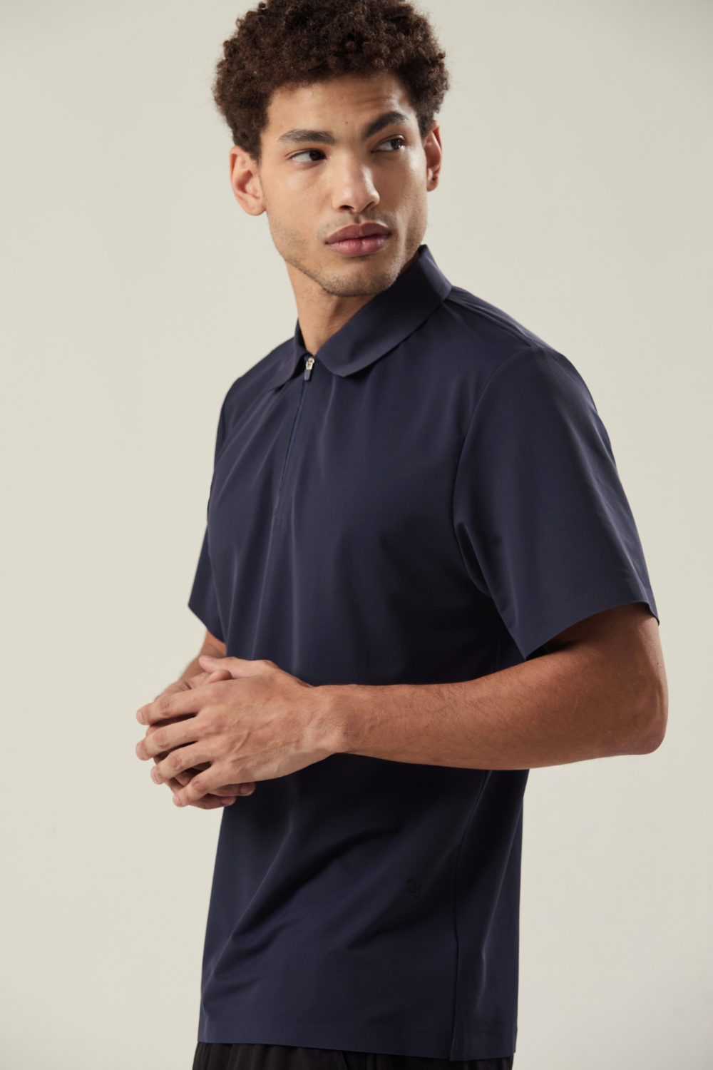 CAMISETA POLO ZÍPER MARINHO