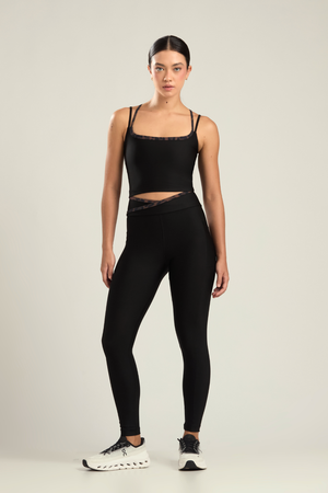 LEGGING CÓS TRANSPASSE ANIMAL PRINT PRETO