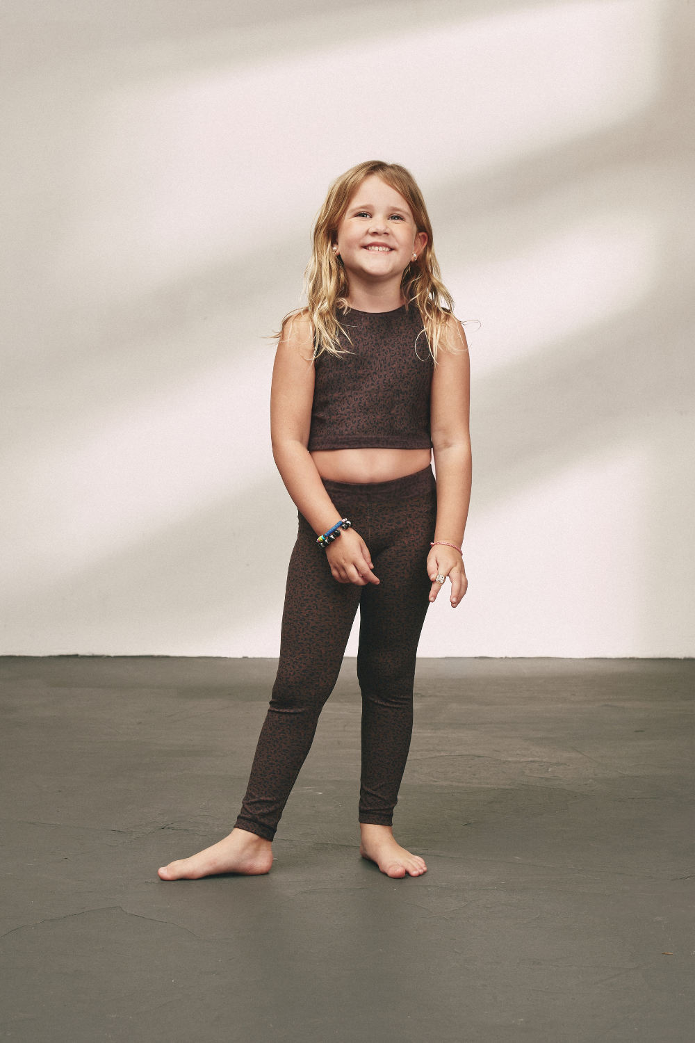 TOP REGATA ANIMAL PRINT CHEETAH INFANTIL CHOCOLATE