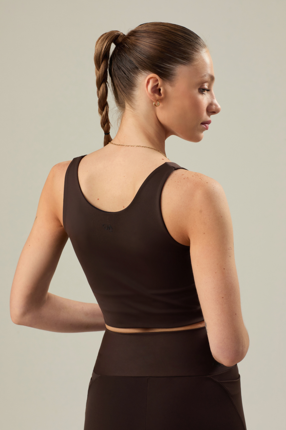 TOP REGATA SLIM COTTON BLOOM COFFEE