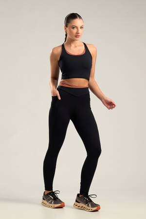 LEGGING REGULAR COM BOLSO BLEND HIGH PRETO